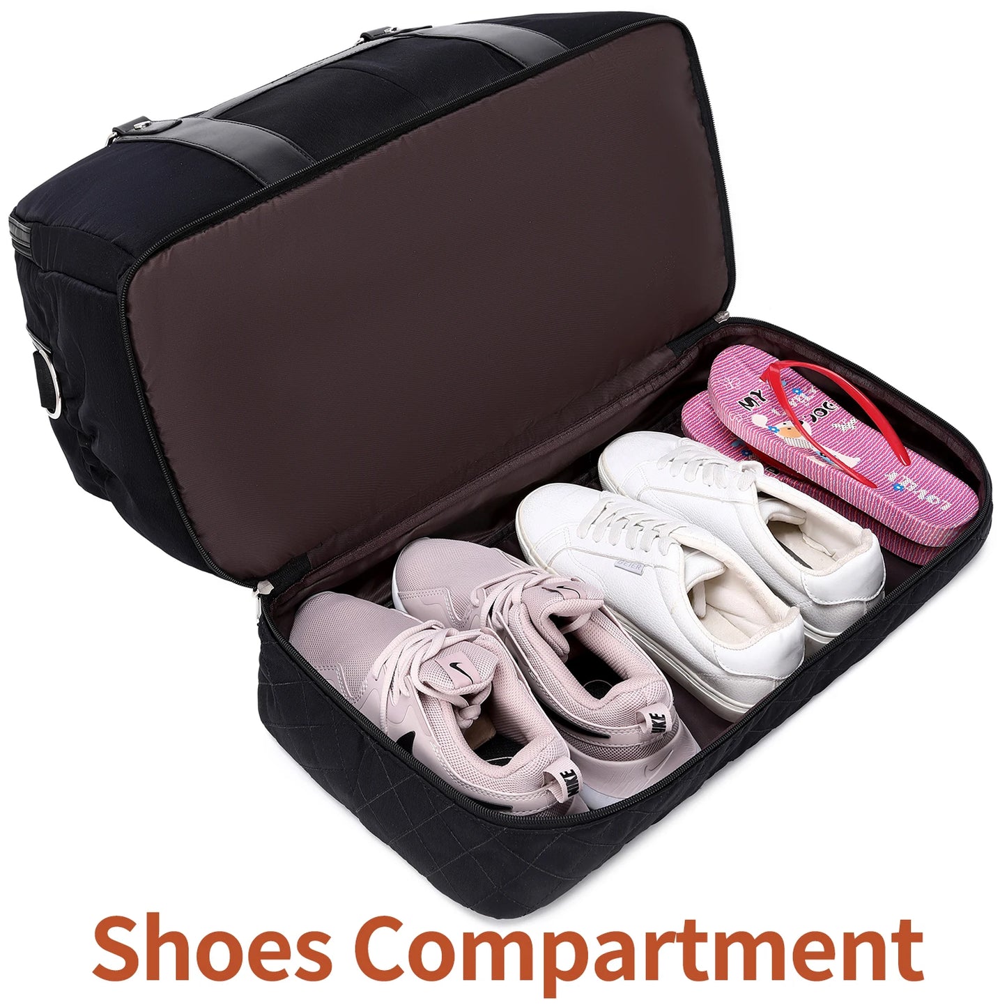 Weekender Bags for Women Overnight Bag Large Canvas Travel Duffel Bag with Shoe Compartment Carry On Tote Bag for Travel