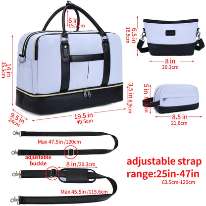 Weekender Bags for Women Overnight Bag Large Canvas Travel Duffel Bag with Shoe Compartment Carry On Tote Bag for Travel