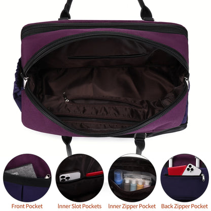Weekender Bags for Women Overnight Bag Large Canvas Travel Duffel Bag with Shoe Compartment Carry On Tote Bag for Travel