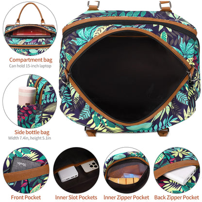 Weekender Bags for Women Overnight Bag Large Canvas Travel Duffel Bag with Shoe Compartment Carry On Tote Bag for Travel