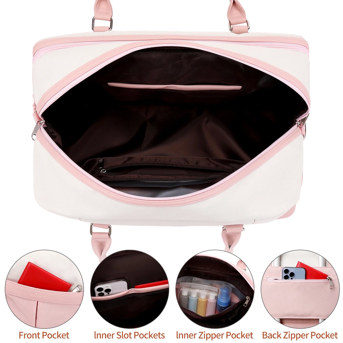 Weekender Bags for Women Overnight Bag Large Canvas Travel Duffel Bag with Shoe Compartment Carry On Tote Bag for Travel