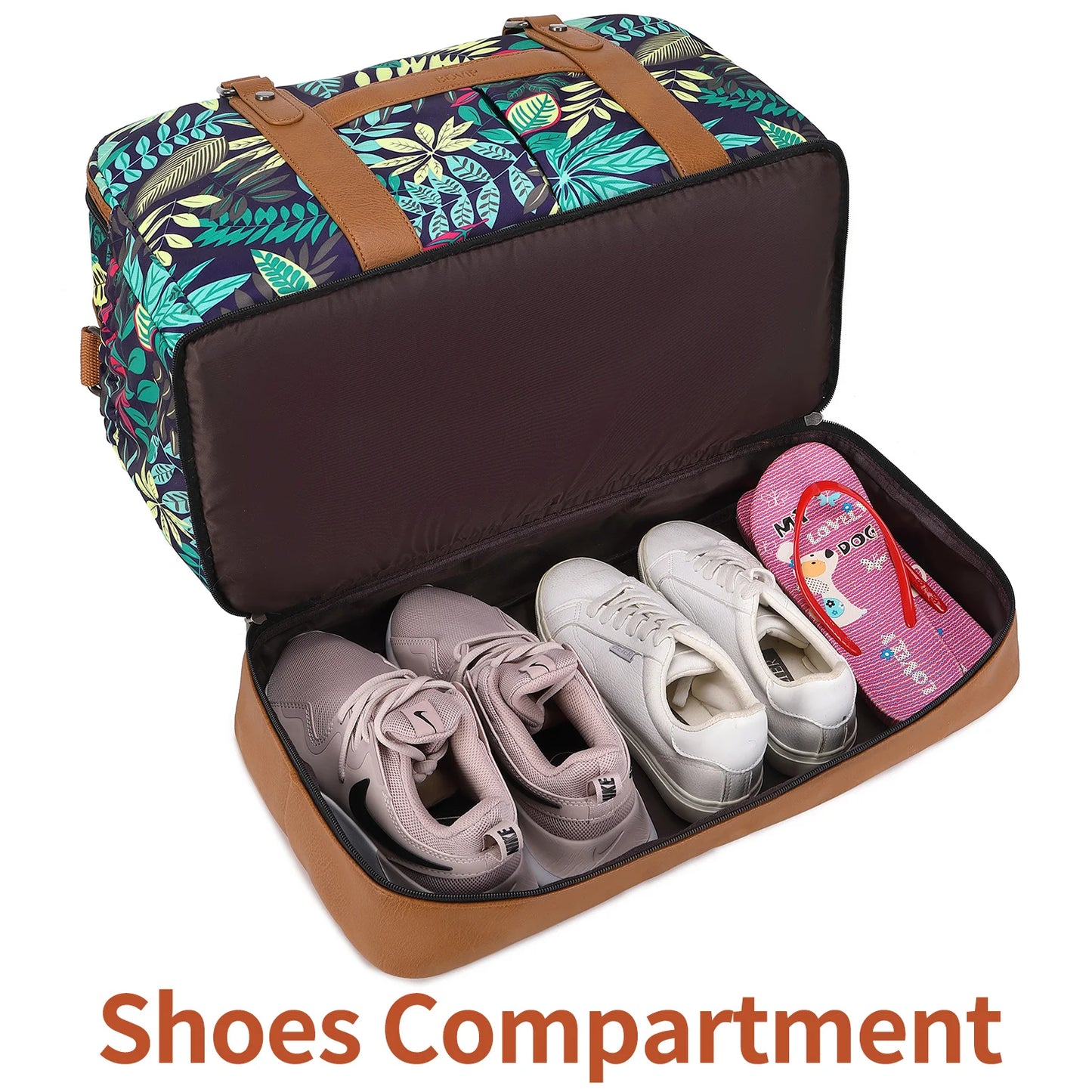Weekender Bags for Women Overnight Bag Large Canvas Travel Duffel Bag with Shoe Compartment Carry On Tote Bag for Travel