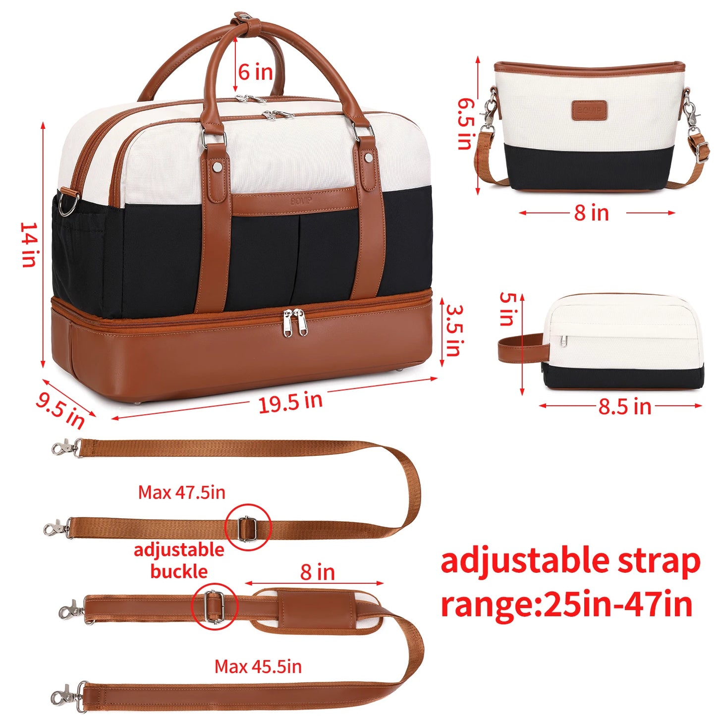 Weekender Bags for Women Overnight Bag Large Canvas Travel Duffel Bag with Shoe Compartment Carry On Tote Bag for Travel