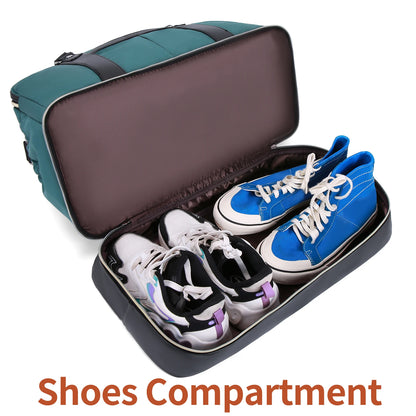 Weekender Bags for Women Overnight Bag Large Canvas Travel Duffel Bag with Shoe Compartment Carry On Tote Bag for Travel