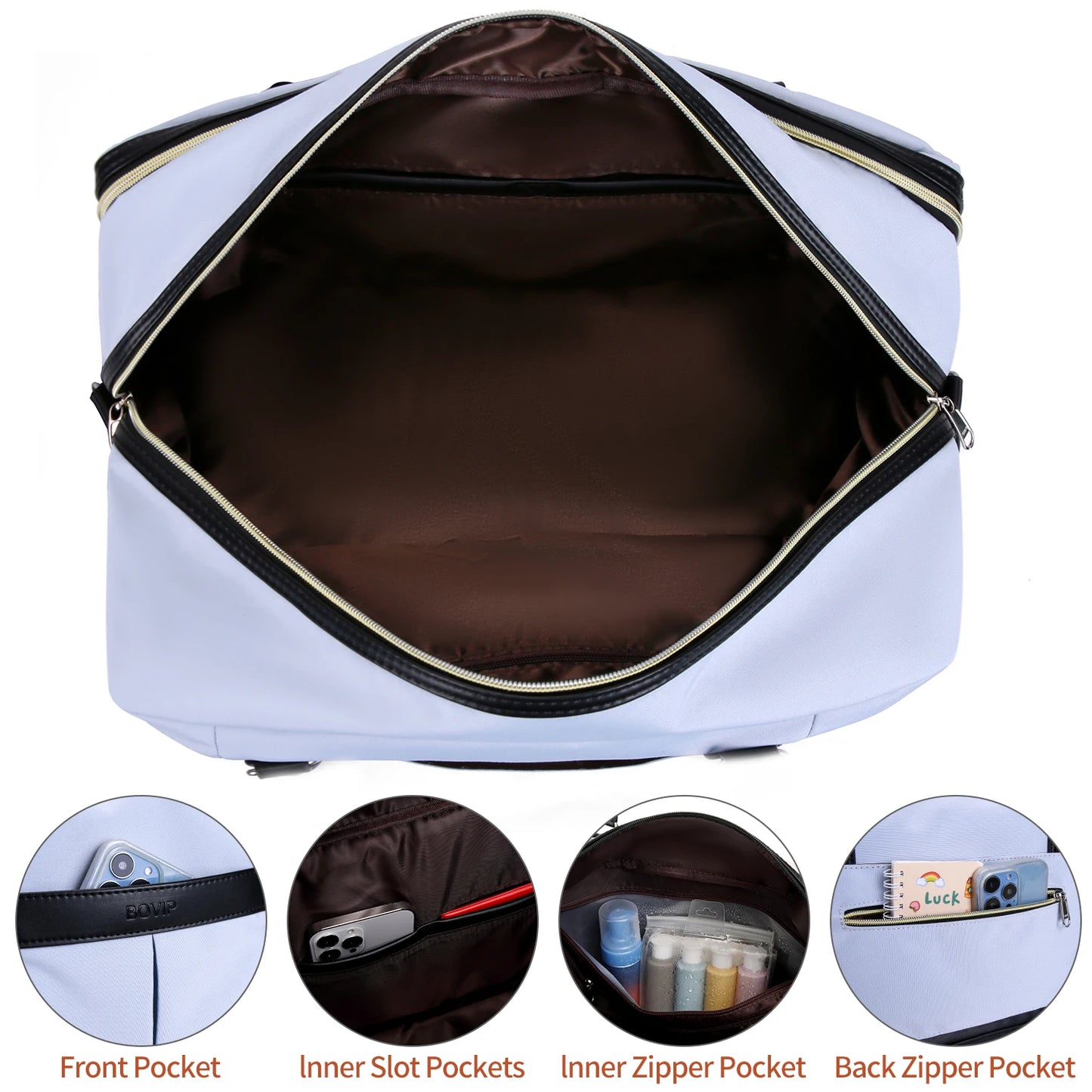 Weekender Bags for Women Overnight Bag Large Canvas Travel Duffel Bag with Shoe Compartment Carry On Tote Bag for Travel