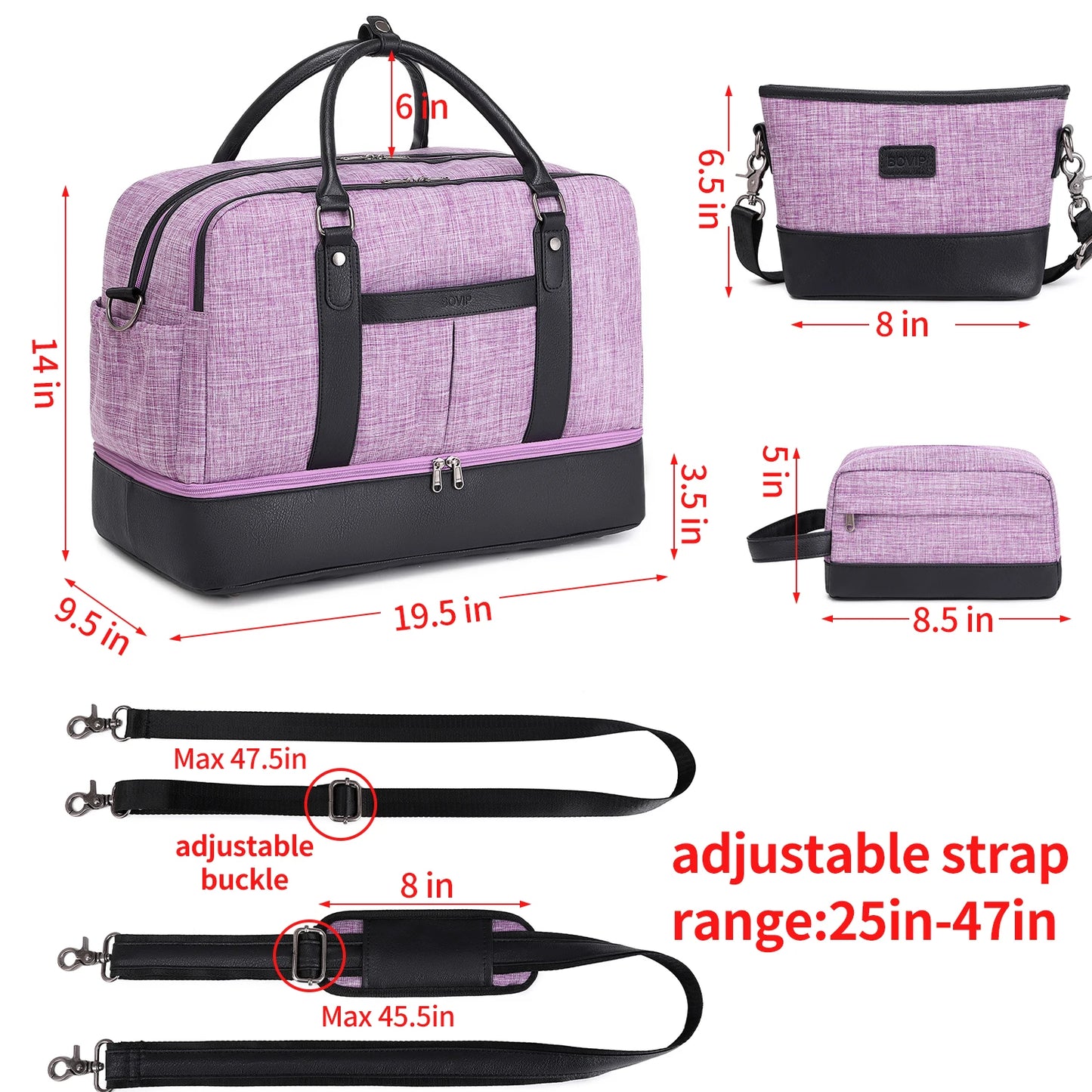 Weekender Bags for Women Overnight Bag Large Canvas Travel Duffel Bag with Shoe Compartment Carry On Tote Bag for Travel