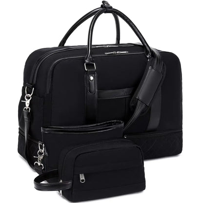 Weekender Bags for Women Overnight Bag Large Canvas Travel Duffel Bag with Shoe Compartment Carry On Tote Bag for Travel