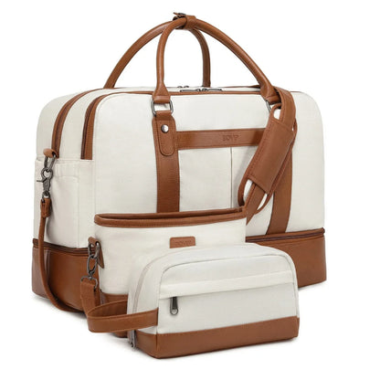 Weekender Bags for Women Overnight Bag Large Canvas Travel Duffel Bag with Shoe Compartment Carry On Tote Bag for Travel