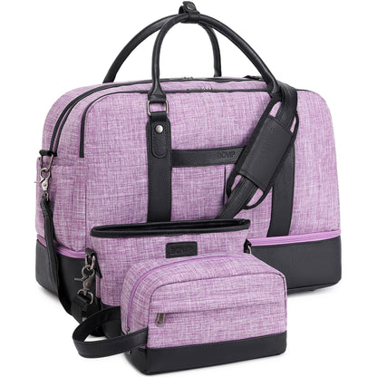Weekender Bags for Women Overnight Bag Large Canvas Travel Duffel Bag with Shoe Compartment Carry On Tote Bag for Travel