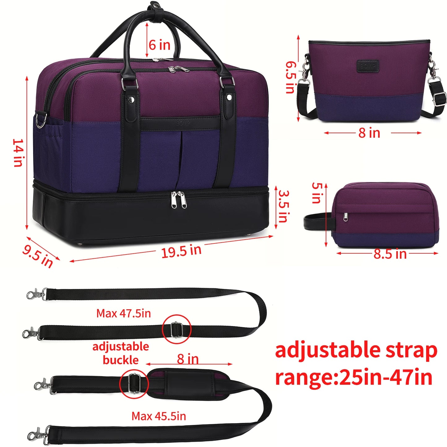 Weekender Bags for Women Overnight Bag Large Canvas Travel Duffel Bag with Shoe Compartment Carry On Tote Bag for Travel