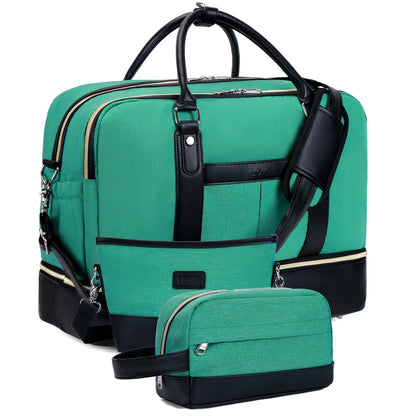 Weekender Bags for Women Overnight Bag Large Canvas Travel Duffel Bag with Shoe Compartment Carry On Tote Bag for Travel