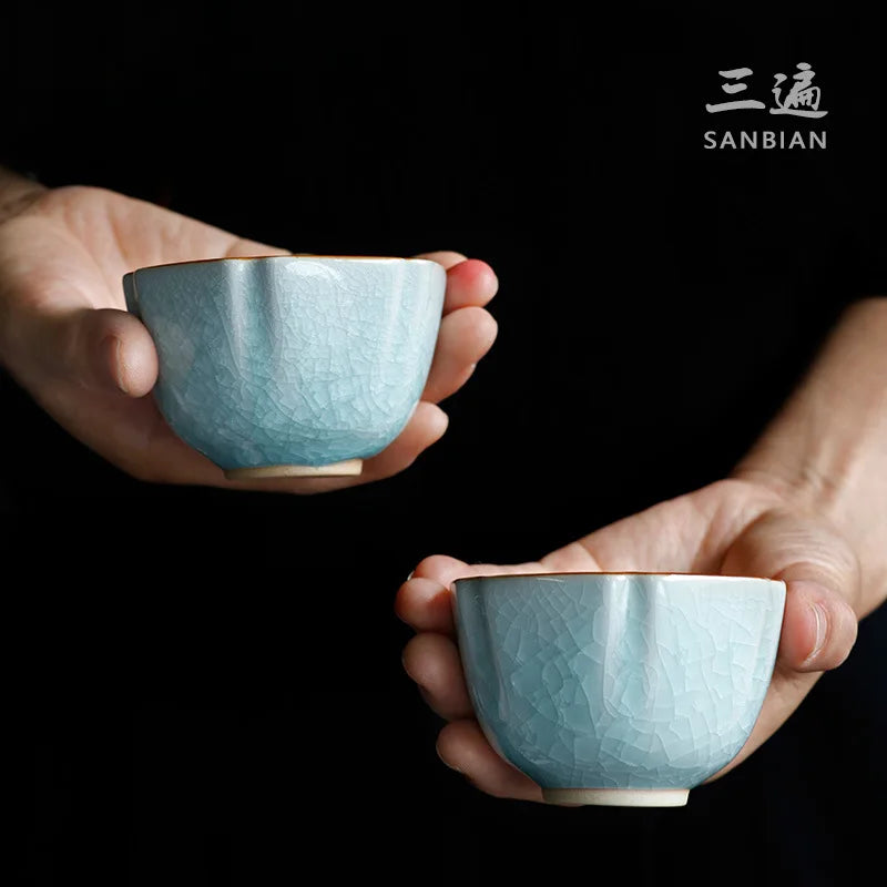 Weng Muruzheng Ice Crack Tea Cup Longquan Celadon Master Cup Single Cup Men's Tea Cup Ceramic Women's Tea Cup