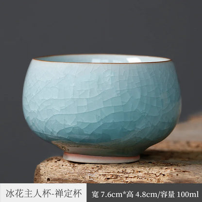 Weng Muruzheng Ice Crack Tea Cup Longquan Celadon Master Cup Single Cup Men's Tea Cup Ceramic Women's Tea Cup