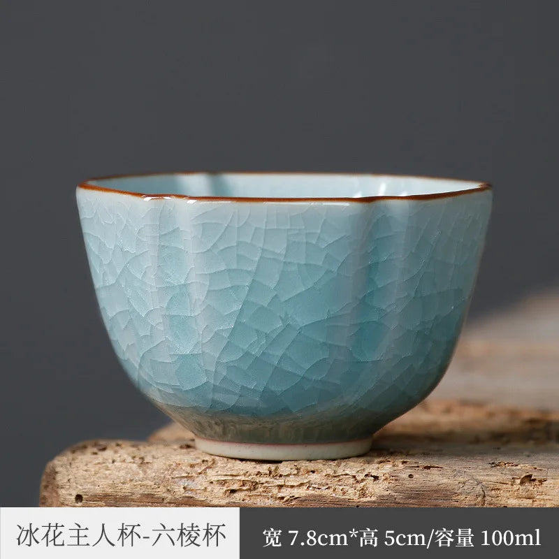 Weng Muruzheng Ice Crack Tea Cup Longquan Celadon Master Cup Single Cup Men's Tea Cup Ceramic Women's Tea Cup