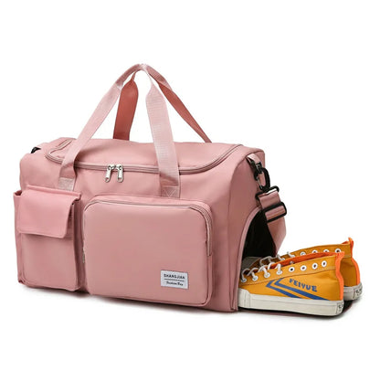 Wet and dry separation fitness bags Women's yoga handbag Independent shoe compartment waterproof travel bag for men and wome