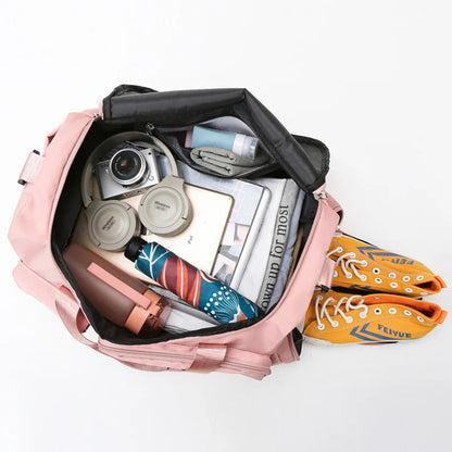 Wet and dry separation fitness bags Women's yoga handbag Independent shoe compartment waterproof travel bag for men and wome