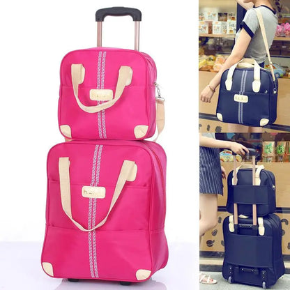 Wheeled bag  Women Luggage  girl Handbag wheels waterproof trolley bags business large capacity Boarding bag Travel Suitcase Bag