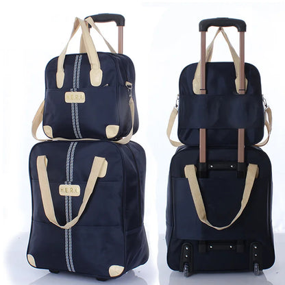 Wheeled bag  Women Luggage  girl Handbag wheels waterproof trolley bags business large capacity Boarding bag Travel Suitcase Bag