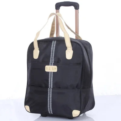 Wheeled bag  Women Luggage  girl Handbag wheels waterproof trolley bags business large capacity Boarding bag Travel Suitcase Bag