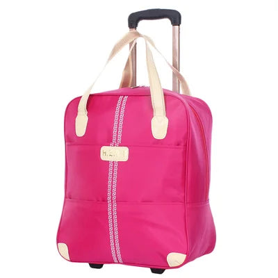 Wheeled bag  Women Luggage  girl Handbag wheels waterproof trolley bags business large capacity Boarding bag Travel Suitcase Bag