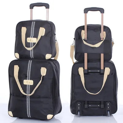 Wheeled bag  Women Luggage  girl Handbag wheels waterproof trolley bags business large capacity Boarding bag Travel Suitcase Bag