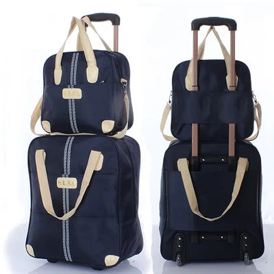Wheeled bag  Women Luggage  girl Handbag wheels waterproof trolley bags business large capacity Boarding bag Travel Suitcase Bag