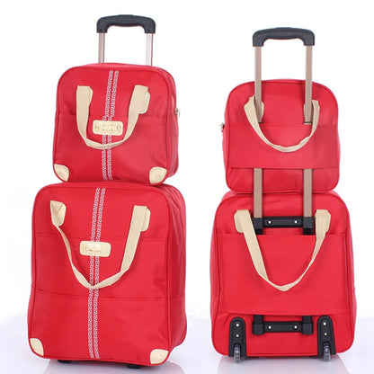 Wheeled bag  Women Luggage  girl Handbag wheels waterproof trolley bags business large capacity Boarding bag Travel Suitcase Bag