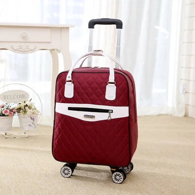 Wheeled bag for travel Women travel backpack with wheels trolley bags Oxford large capacity Travel Rolling Luggage Suitcase Bag