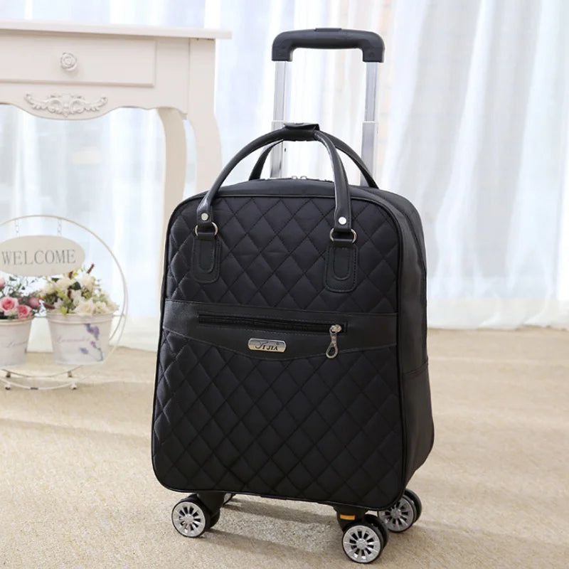 Wheeled bag for travel Women travel backpack with wheels trolley bags Oxford large capacity Travel Rolling Luggage Suitcase Bag