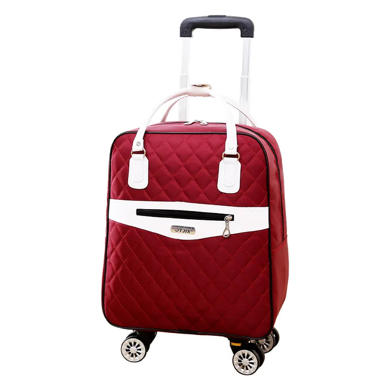Wheeled bag for travel Women travel backpack with wheels trolley bags Oxford large capacity Travel Rolling Luggage Suitcase Bag