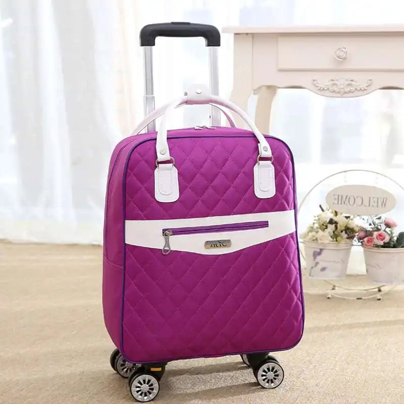 Wheeled bag for travel Women travel backpack with wheels trolley bags Oxford large capacity Travel Rolling Luggage Suitcase Bag