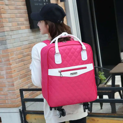 Wheeled bag for travel Women travel backpack with wheels trolley bags Oxford large capacity Travel Rolling Luggage Suitcase Bag