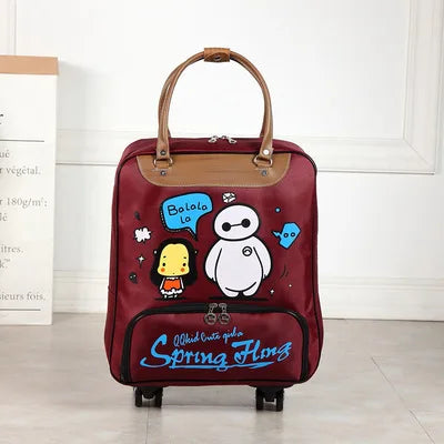 Wheeled bag for travel Women travel with wheels trolley bags Oxford large capacity Travel Rolling Luggage Fashion Suitcase Bag