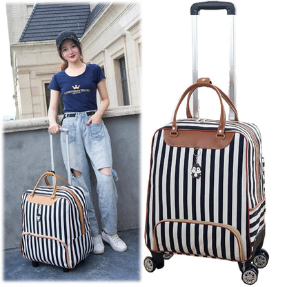 Wheeled bag for travel Women travel with wheels trolley bags Oxford large capacity Travel Rolling Luggage Fashion Suitcase Bag