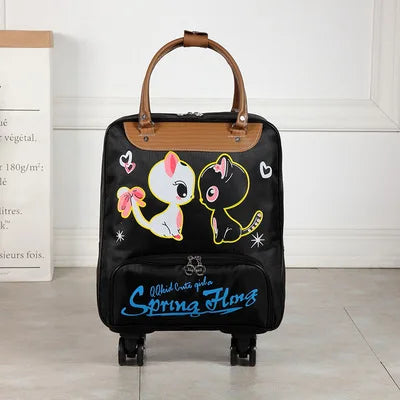 Wheeled bag for travel Women travel with wheels trolley bags Oxford large capacity Travel Rolling Luggage Fashion Suitcase Bag