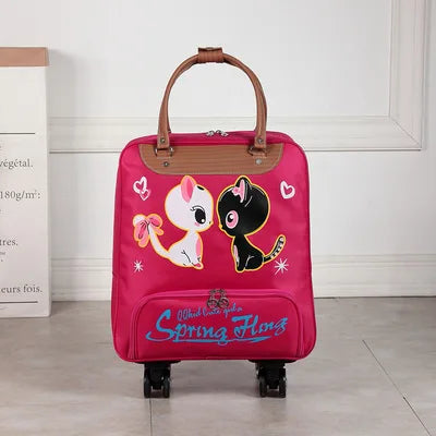 Wheeled bag for travel Women travel with wheels trolley bags Oxford large capacity Travel Rolling Luggage Fashion Suitcase Bag