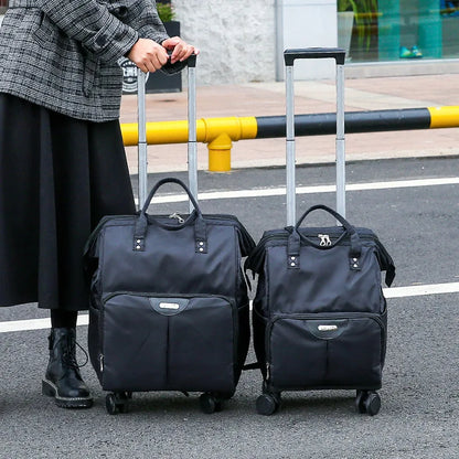 Wheeled bag for travel trolley bags Women travel backpack with wheels Oxford large capacity Travel Rolling Luggage Suitcase Bag
