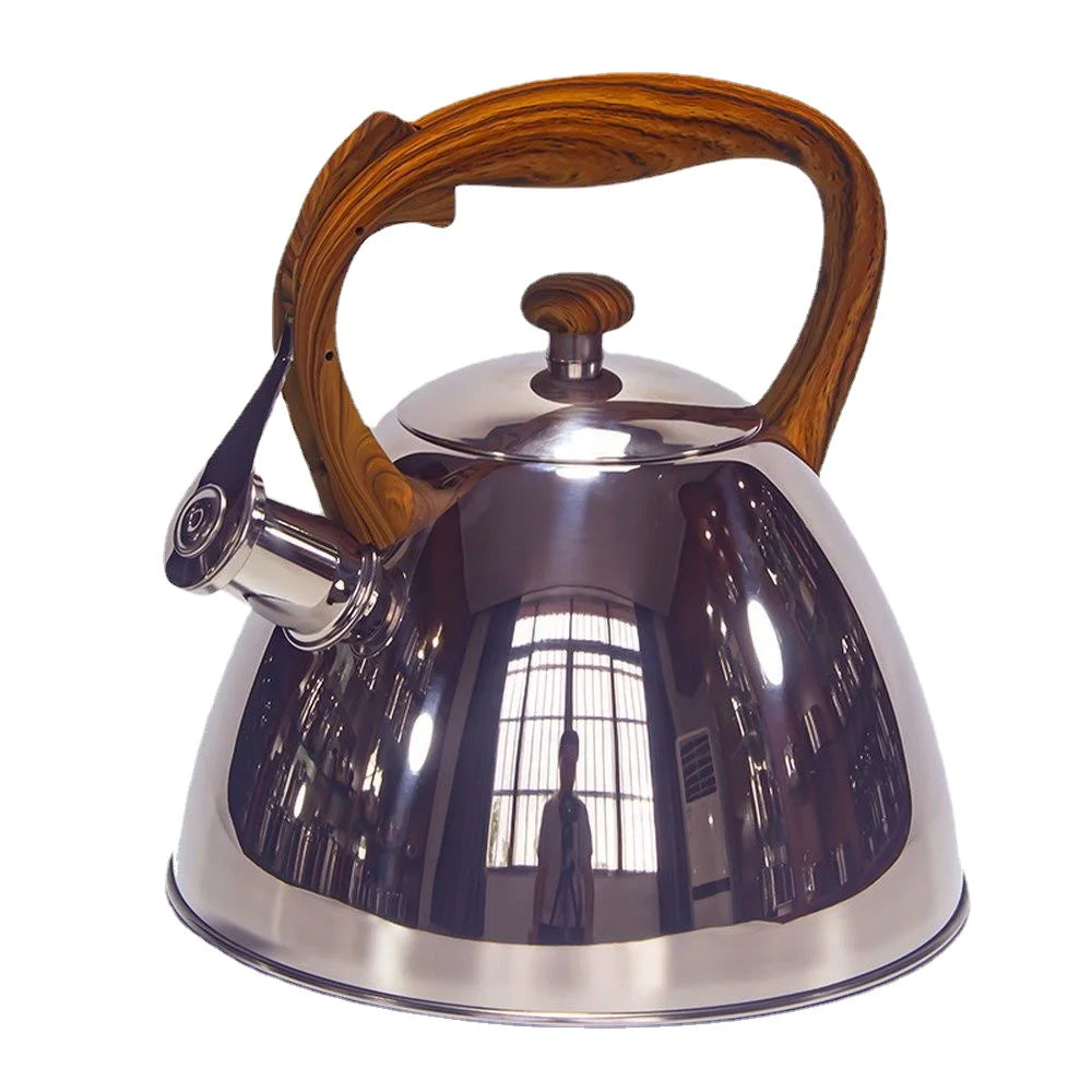Whistling 304 Stainless Steel Water Kettle, Mirror Polished, Compatible with Gas Stove and Induction Cooker