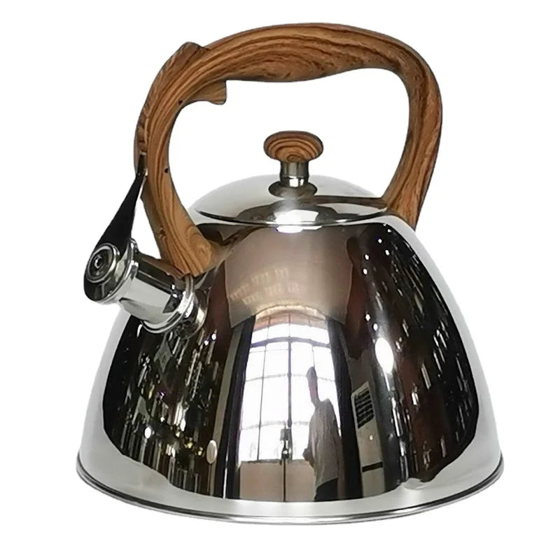 Whistling 304 Stainless Steel Water Kettle, Mirror Polished, Compatible with Gas Stove and Induction Cooker