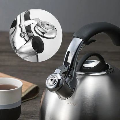Whistling Kettle Large Teapot Boil Water 2.5L 304 Stainless Steel Teakettle Food Grade Household Gas Stove Induction Cooker
