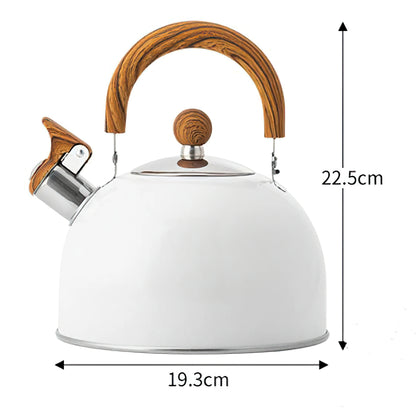 Whistling Kettle Large Teapot Boil Water 2.5L 304 Stainless Steel Teakettle Food Grade Household Gas Stove Induction Cooker