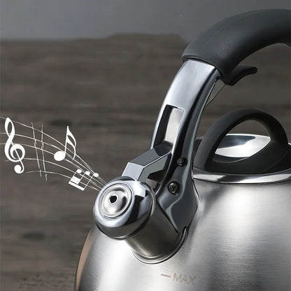 Whistling Kettle Large Teapot Boil Water 2.5L 304 Stainless Steel Teakettle Food Grade Household Gas Stove Induction Cooker