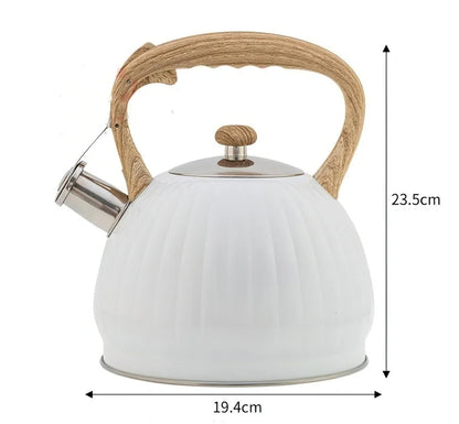 Whistling Kettle Large Teapot Boil Water 2.5L 304 Stainless Steel Teakettle Food Grade Household Gas Stove Induction Cooker