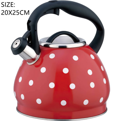 Whistling Kettle Large Teapot Boil Water 2.5L 304 Stainless Steel Teakettle Food Grade Household Gas Stove Induction Cooker