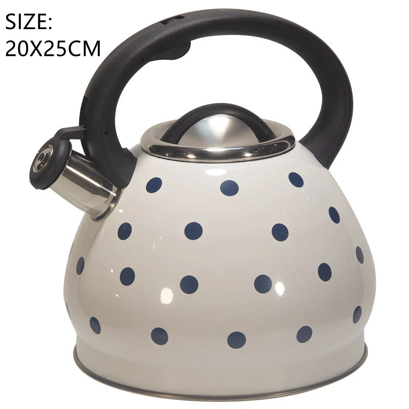 Whistling Kettle Large Teapot Boil Water 2.5L 304 Stainless Steel Teakettle Food Grade Household Gas Stove Induction Cooker