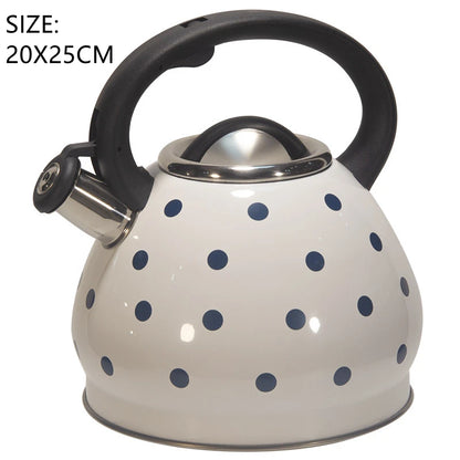 Whistling Kettle Large Teapot Boil Water 2.5L 304 Stainless Steel Teakettle Food Grade Household Gas Stove Induction Cooker