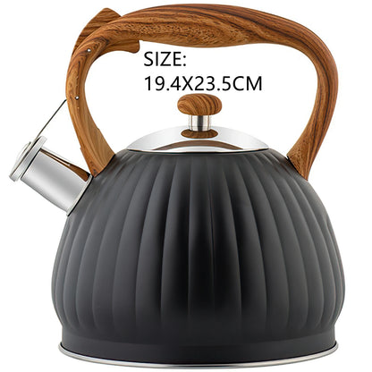 Whistling Kettle Large Teapot Boil Water 2.5L 304 Stainless Steel Teakettle Food Grade Household Gas Stove Induction Cooker