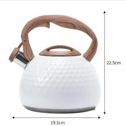 Whistling Kettle Large Teapot Boil Water 2.5L 304 Stainless Steel Teakettle Food Grade Household Gas Stove Induction Cooker