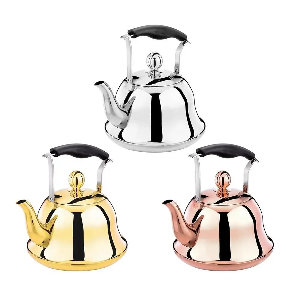 Whistling Kettle with Infuser Loose Leaf Stainless Steel Teapot Rose Gold Tea Kettle for Stove Indu