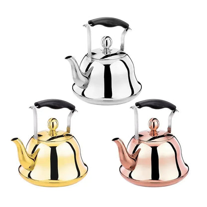 Whistling Kettle with Infuser Loose Leaf Stainless Steel Teapot Rose Gold Tea Kettle for Stove Indu